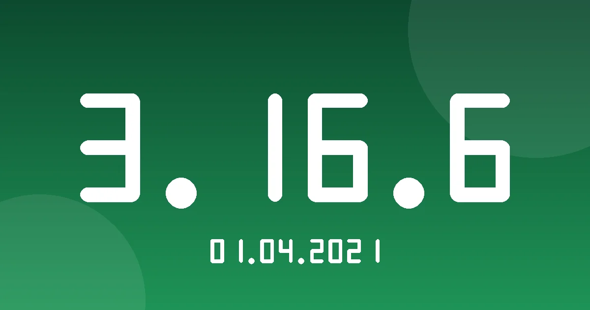 Release 3.16.6: Minor Enhancements 1 Release cover 3.16.6