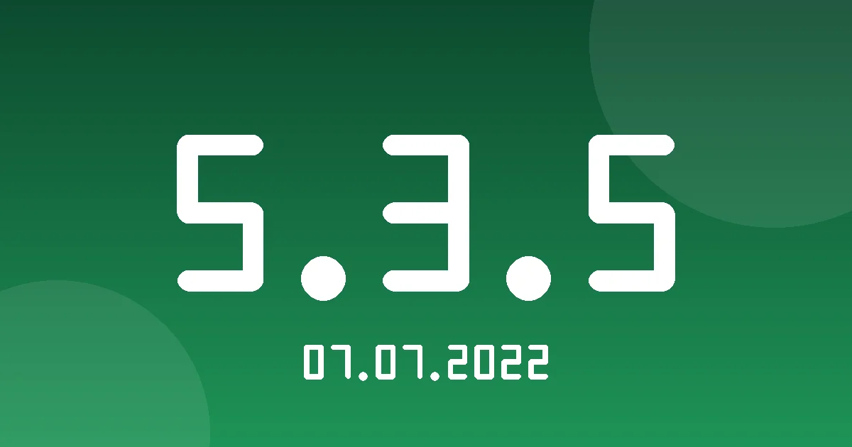 Release 5.3.5: Multiple Wasl Activities for Companies and Vehicles 1 Release cover 5.3.5