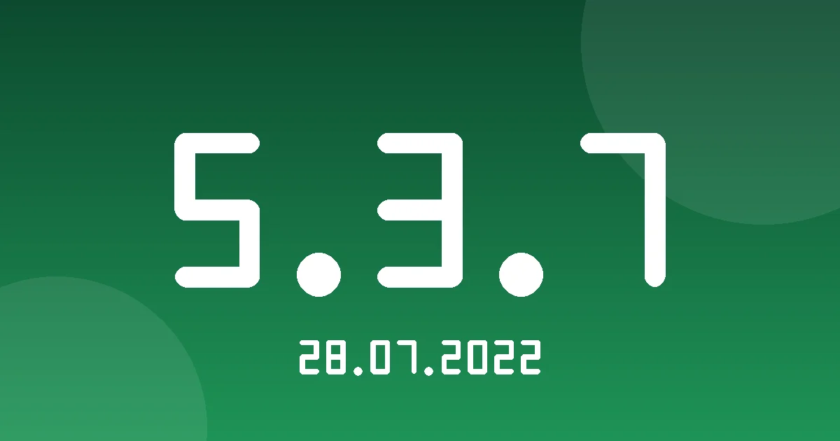Release 5.3.7: Account Department and Wasl Fridge Status Settings 1 Release cover 5.3.7