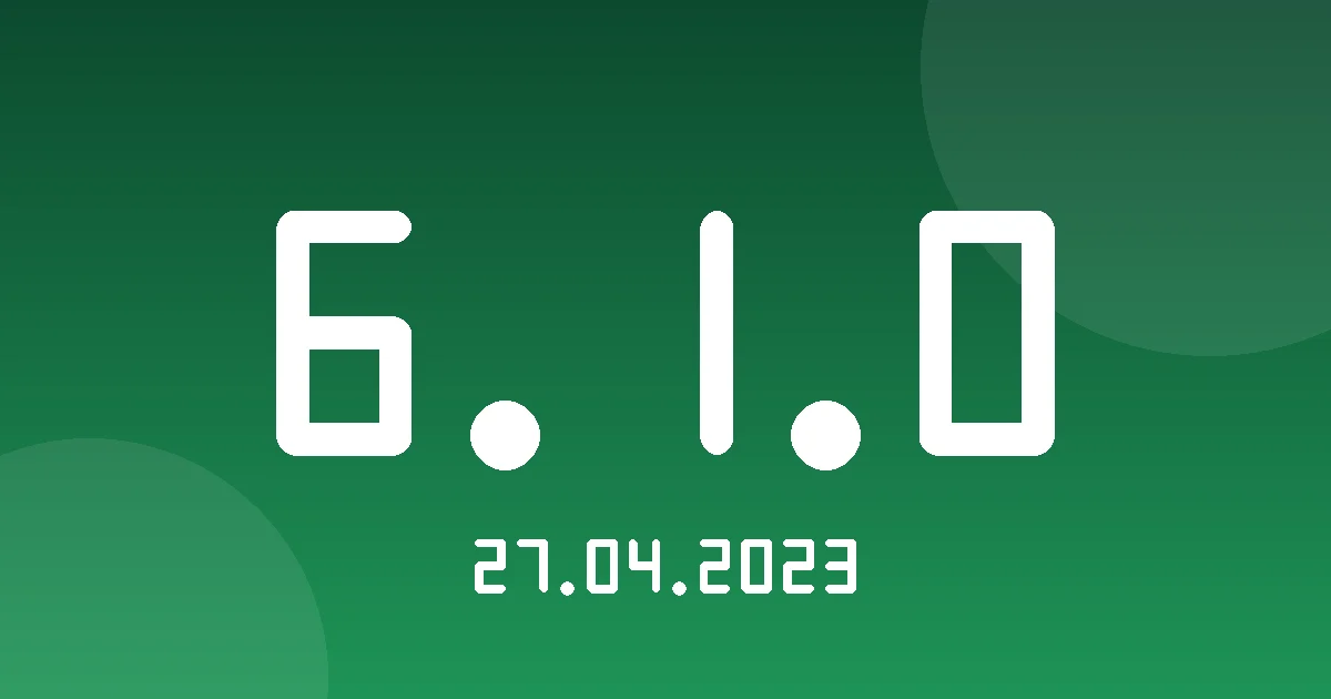 Release 6.1.0: WhatsApp Notifications and Event-Based Alarms 1 Release cover 6.1.0