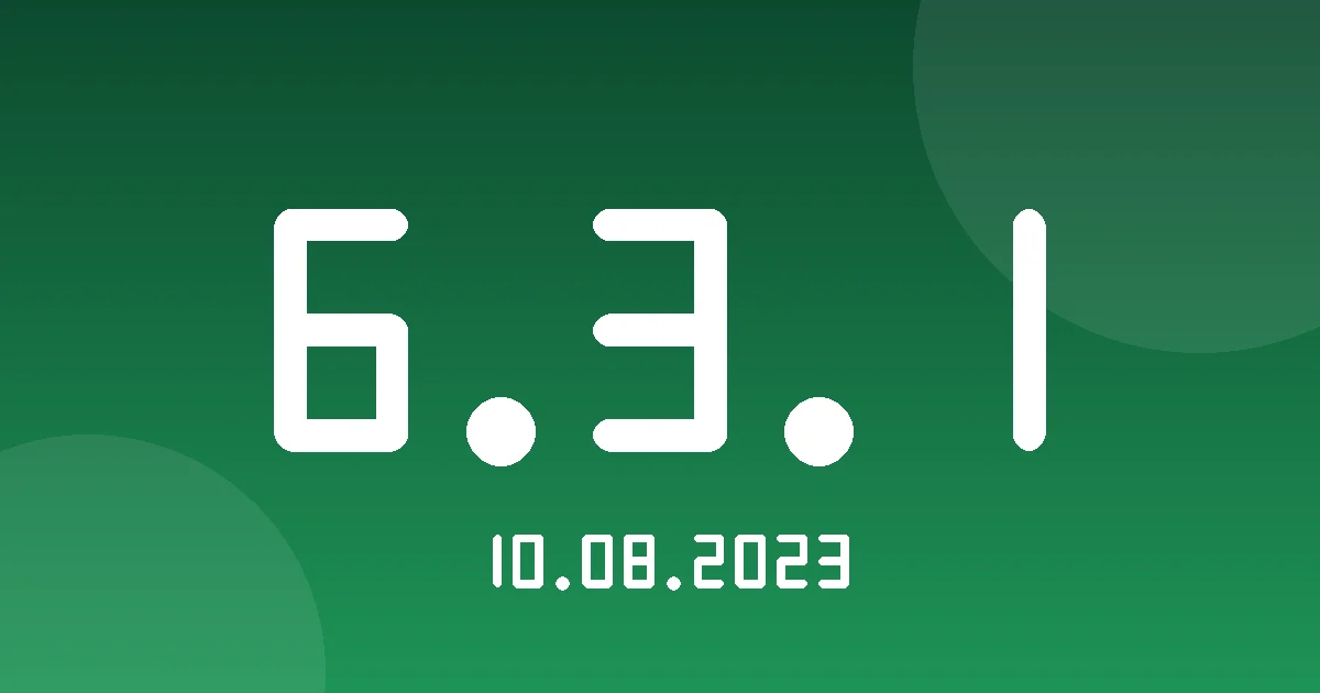 Release 6.3.1: CAN-Bus Parameters in the Messages Table 1 Release cover 6.3.1