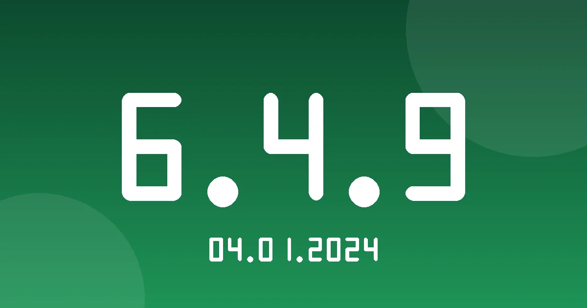 Release 6.4.9: System Performance Enhancements 1 Release cover 6.4.9