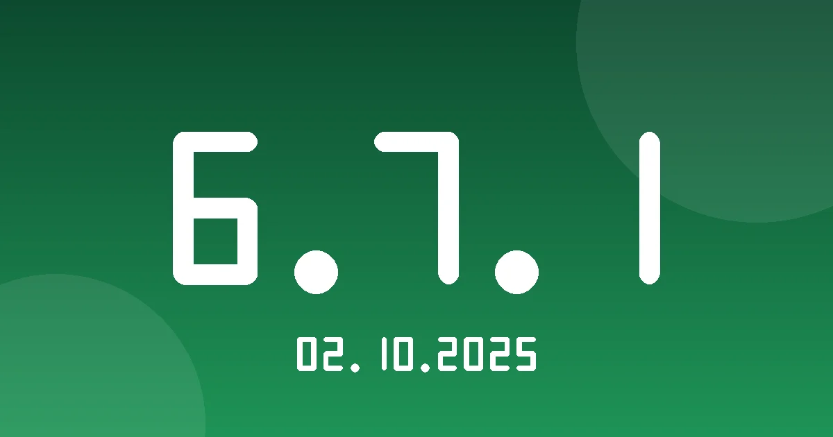 Release 6.7.1: Device-Based Settings and BLE Battery Charge 1 Release cover 6.7.1