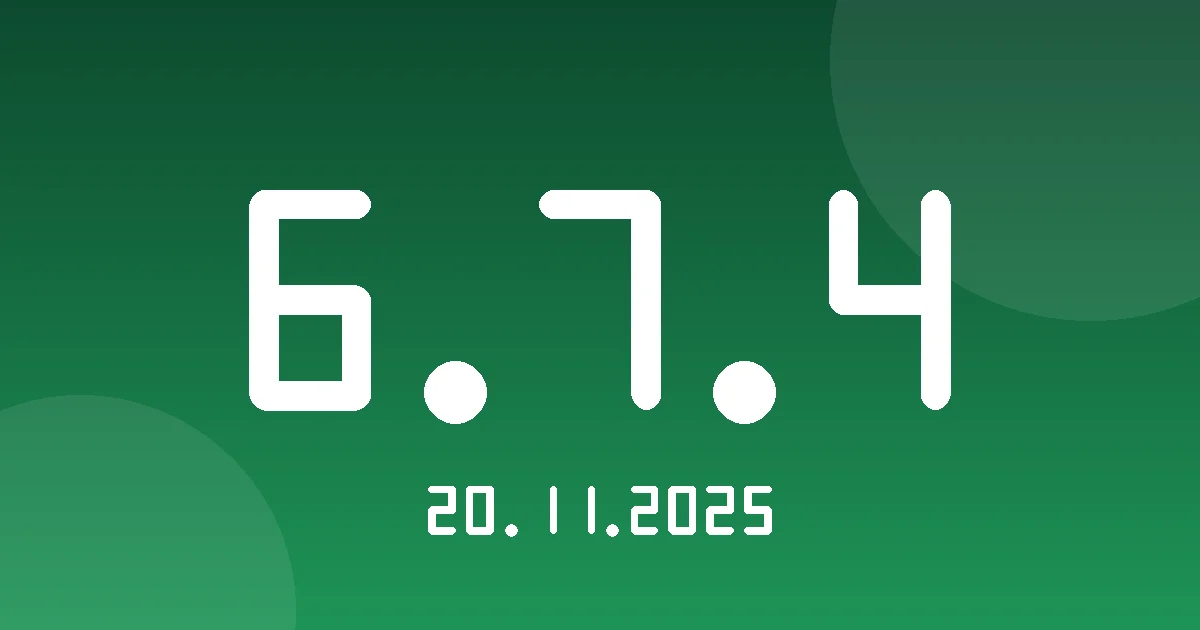 Release 6.7.4: New Equipment Module and Module Filter 1 Release cover 6.7.4