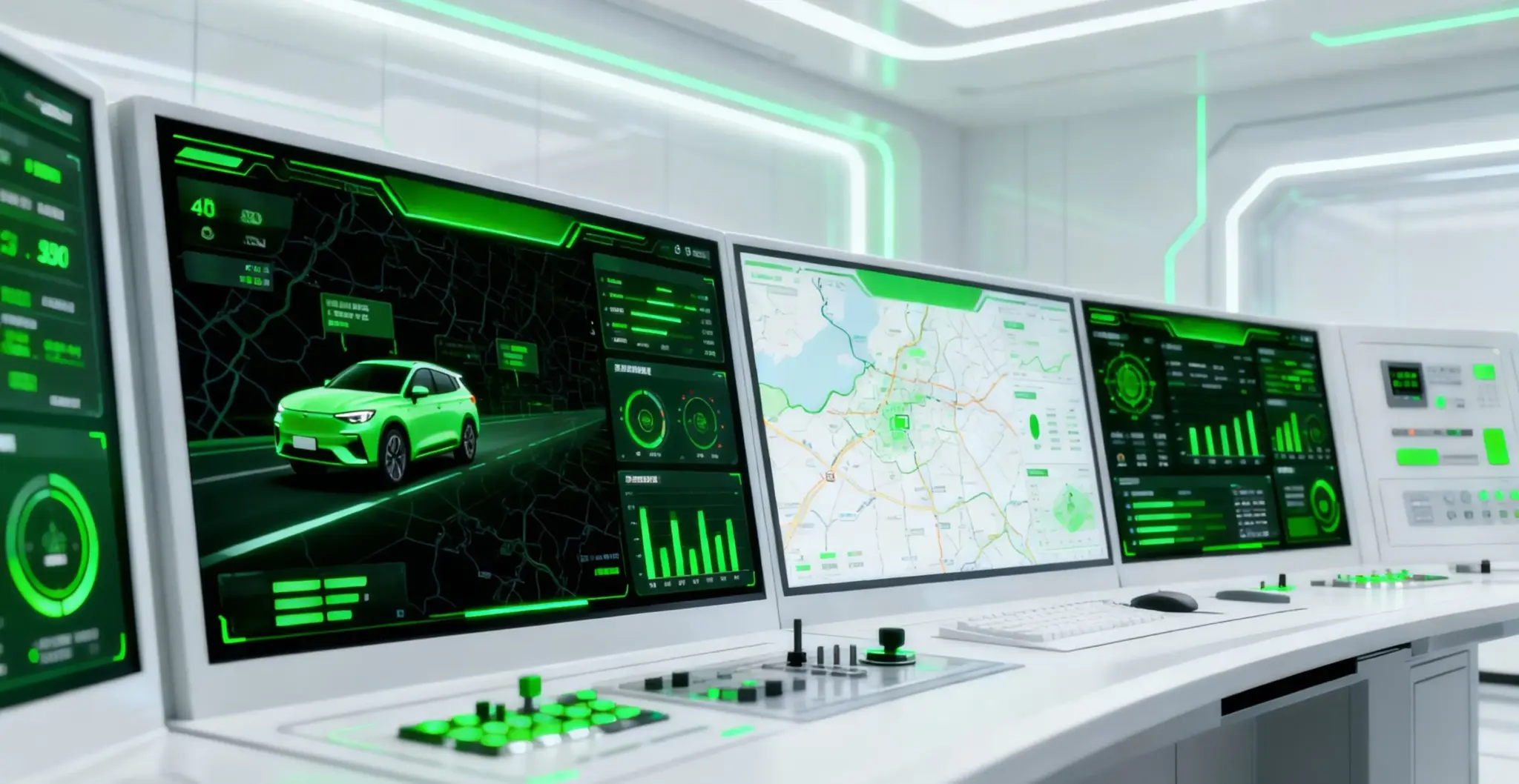 How does a telematics fleet management system connect vehicles and data?