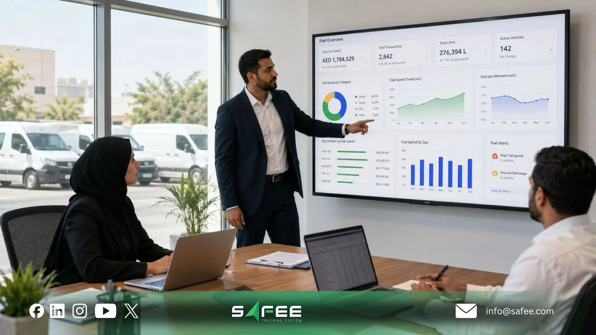 Fleet management fuel savings and fuel efficiency, measured