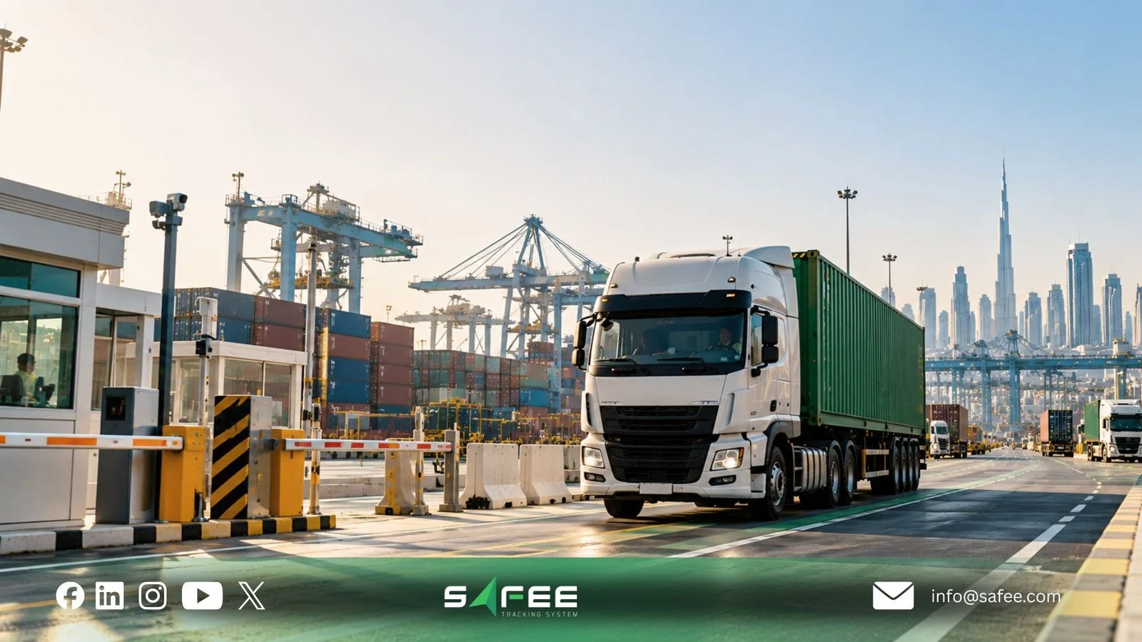 Port Fleet Management in the UAE: Truck Delays, Yard Dwell & Delivery 4 Truck leaving the port gate for road delivery
